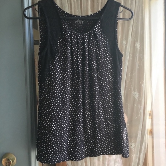 Ann Taylor Loft sleeveless tank polka dot - Picture 1 of 4